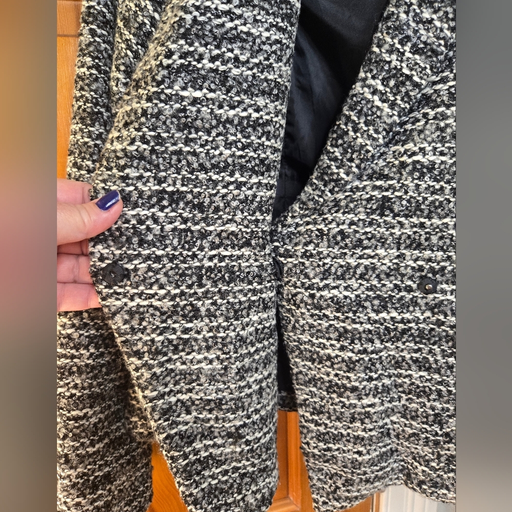 Pendleton Black and White Textured Blazer Sz 6 - Picture 4 of 11